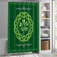 thumbnail image 6 of St. Patrick's Day Long Shower Curtain Set, Waterproof Shower Curtains for Bathroom, Farmhouse Lucky Leaves Stripes Border Washable Fabric Bath Curtain for Bathtub Decoration with Hooks 72x84 Inches, 6 of 9