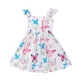 thumbnail image 3 of Cethrio Kids Girls Summer Dresses 2025, Sleeveless Printed Cotton Cute Dresses with Hats White Size 2-3T, 3 of 6