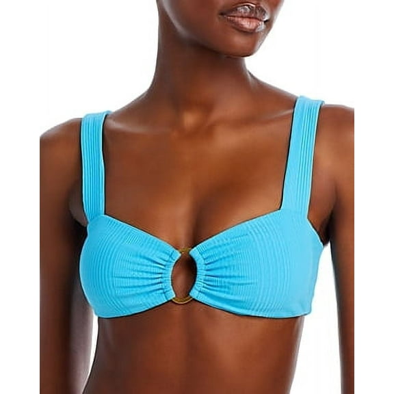L Space Pointelle Rib Willow Bikini Top, Size D