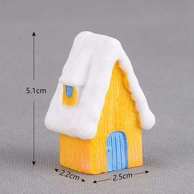 Snowy Christmas Decorations KABOER Snow Scene House Christmas Snowman Decoration Candy Color Villa Creative Resin Craft Gift ()