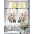 thumbnail image 4 of Easter Rabbit Eggs Sheer Curtains 54 Inch Length 2 Panels Set Window Treatments, Spring Pink Daisy Flowers Butterfly Pastoral Rod Pocket Semi Curtains for Living Room/Bedroom/Kitchen, 104"W x 54"L, 4 of 7