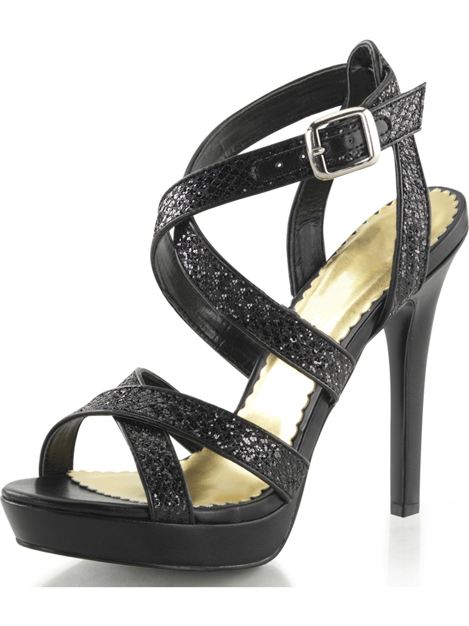 black sequin shoes heels