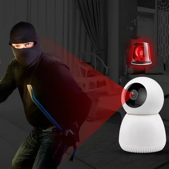 Cámara de seguridad para interiores con WiFi para el hogar. Detección de movimiento WiFi de 4 GHz, visión nocturna, audio bidireccional para monitor de bebé, cámara web WiFi.
