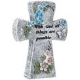 thumbnail image 5 of Northlight With God All Things Are Possible Floral Cross Statue - 6.75", 5 of 9