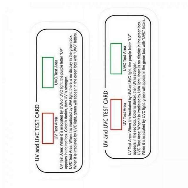 Luzkey Bandelettes de Test UVC 4x2x PVC Réutilisables Cartes Indicateur UVC Maison Carte de Test UVC