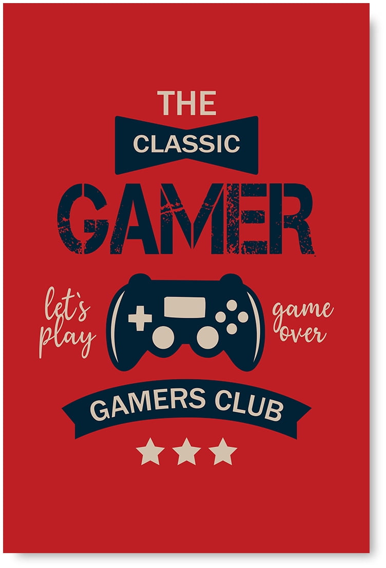 Awkward Styles Gamer Canvas Wall Art The Classic Gamers Club Home Decor  Prints 