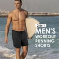 thumbnail image 4 of REDESS Men's Shorts Athletic with Liner,Shorts for Running Workout Basketball Gym,7"Inseam,Black, 4 of 7