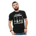 thumbnail image 4 of Men's funny it is not hoarding if it's guitars T-shirt musician guitarist band tee shirt (4X-Large Navy Blue), 4 of 6
