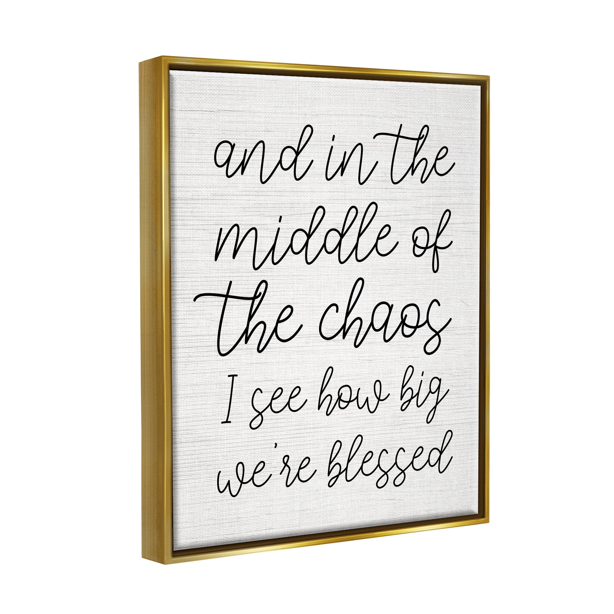 Stupell Industries How Big We're Blessed Uplifting Inspirational Painting Gold Floater Framed Art Print Wall Art