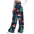 thumbnail image 6 of CONZONE Womens Sweatpants Xmas Tree Graphic Baggy Sports Pants for Women Elastic Waist Drawstring Wide Leg Fall Winter Workout Athletic Trousers, 6 of 6