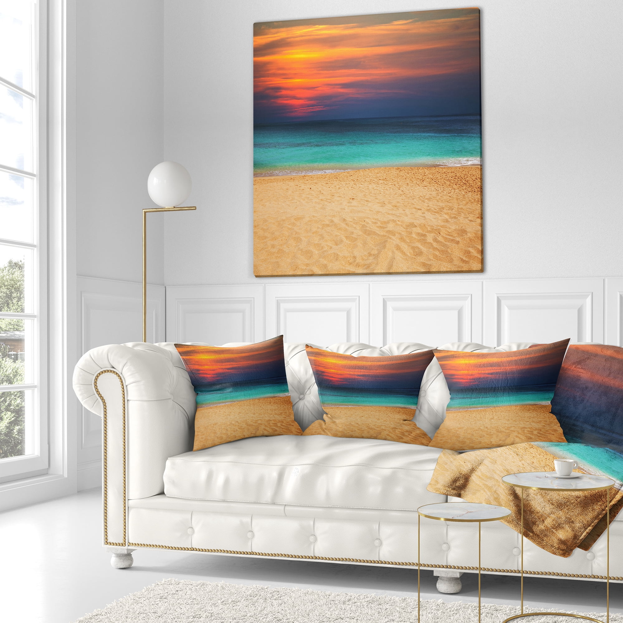 Designart 16" x 16" Multi-color Polyester Throw Pillow