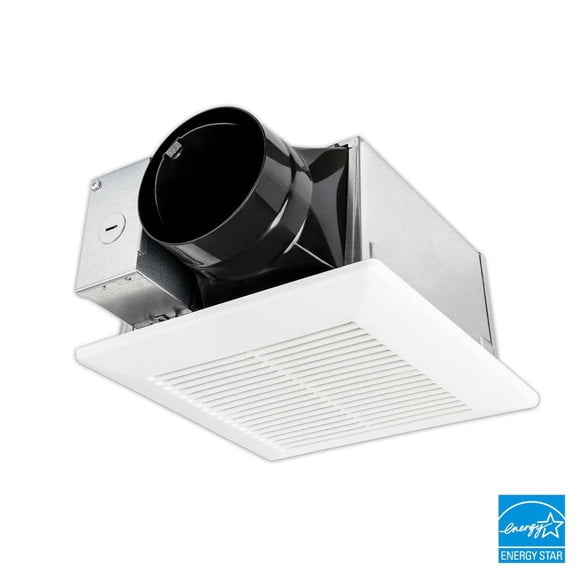 Whisper Mighty Pick-A-Flow 70/90 CFM Ceiling/Wall Bathroom Exhaust Fan, Energy Star with 9 in. x 9 in. Grille Footprint