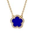 thumbnail image 2 of Collar ZVEZDA con dije de trebol lapislazuli chapa de oro 18k 45 cms con extension de 5 cms, 2 of 5