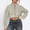 Beige, variant on Chaoheng Pullover Sweaters for Women Women's Solid Color Cropped Hoodie,Long Sleeve Ribbed Cuff Crop Top,Casual Streetwear Fall Fashion