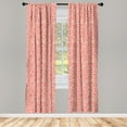 thumbnail image 2 of Ambesonne Salmon Curtains, Abstract Terracotta Shapes, Pair of 28"x63", Eggshell Coral, 2 of 3