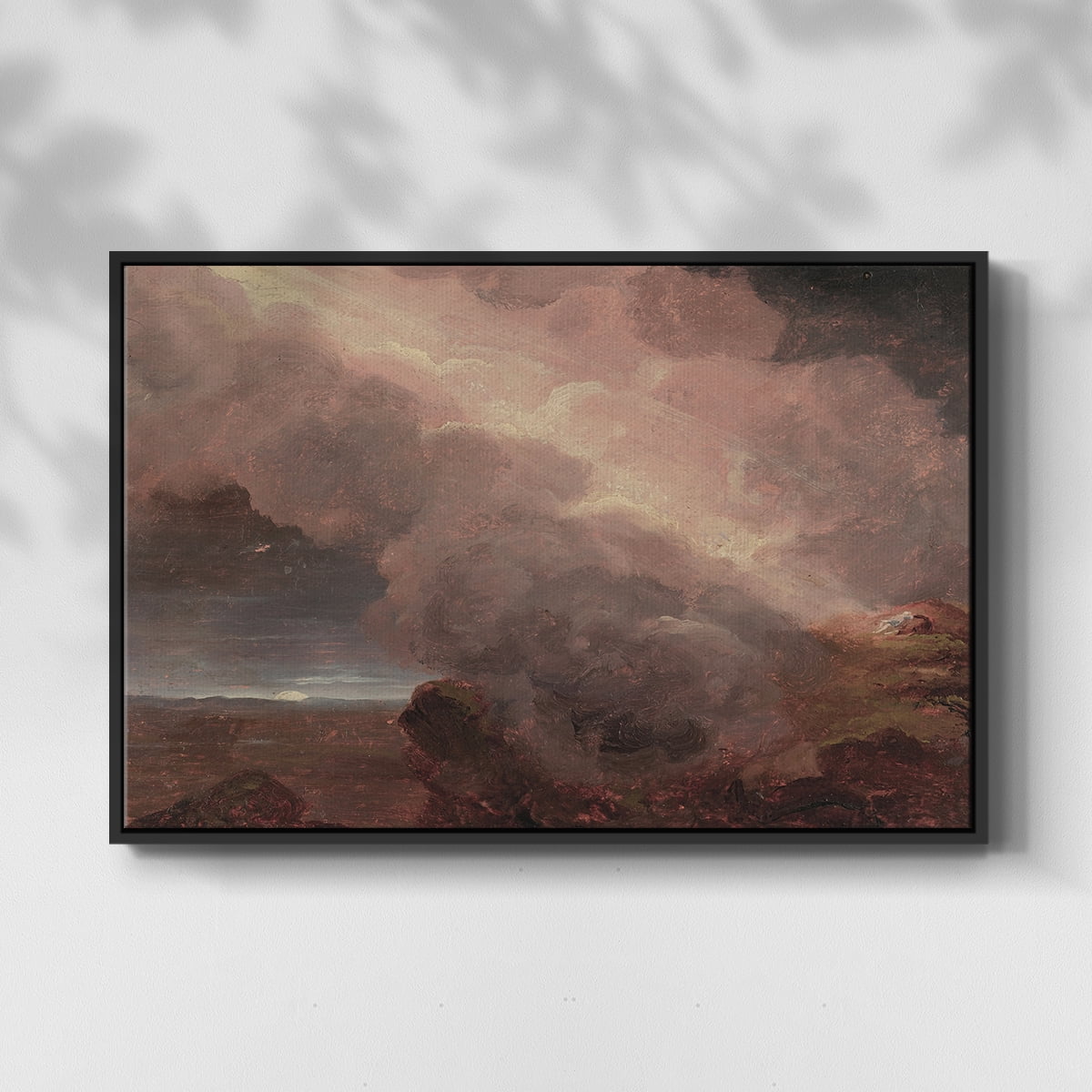 Vintage Landscape-CCCLXX By Wexford Home Framed in Black Wood Gallery Wrapped Canvas 27 in. x 41 in.
