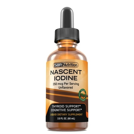 SBR Nutrition Nascent Iodine Liquid Drops | Daily Supplement For Immune Support, Thyroid Support, Hormonal Balance, Weight Support | Boost Metabolism, Focus & Energy | Unflavored, 600 svgs, 2 fl oz