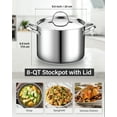thumbnail image 6 of Cooks Standard Classic 8 Quart Stainless Steel Stock Pot with Lid, Large Cooking Pot for Pasta, Soup, Spaghetti, Stockpot with Even Heating, Oven & Dishwasher Safe, Induction Compatible Cookware, 6 of 8