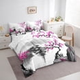 thumbnail image 3 of Manfei Pink Cherry Blossoms Bedding Comforter Set 7-Piece, Japanese Traditional Building Full Bedding Set, Nature Lake Mountain Fitted Sheet Flat Sheet, Breathable Home Decor, 3 of 8