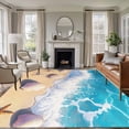 thumbnail image 3 of Summer Beach Area&nbsp;Rug 6x9ft Shell Starfish Spray Non-Slip&nbsp;Washable Square&nbsp;Rugs Soft Felt Indoor Floor Mat for Bedroom Kitchen Living Room Bathroom, 3 of 9