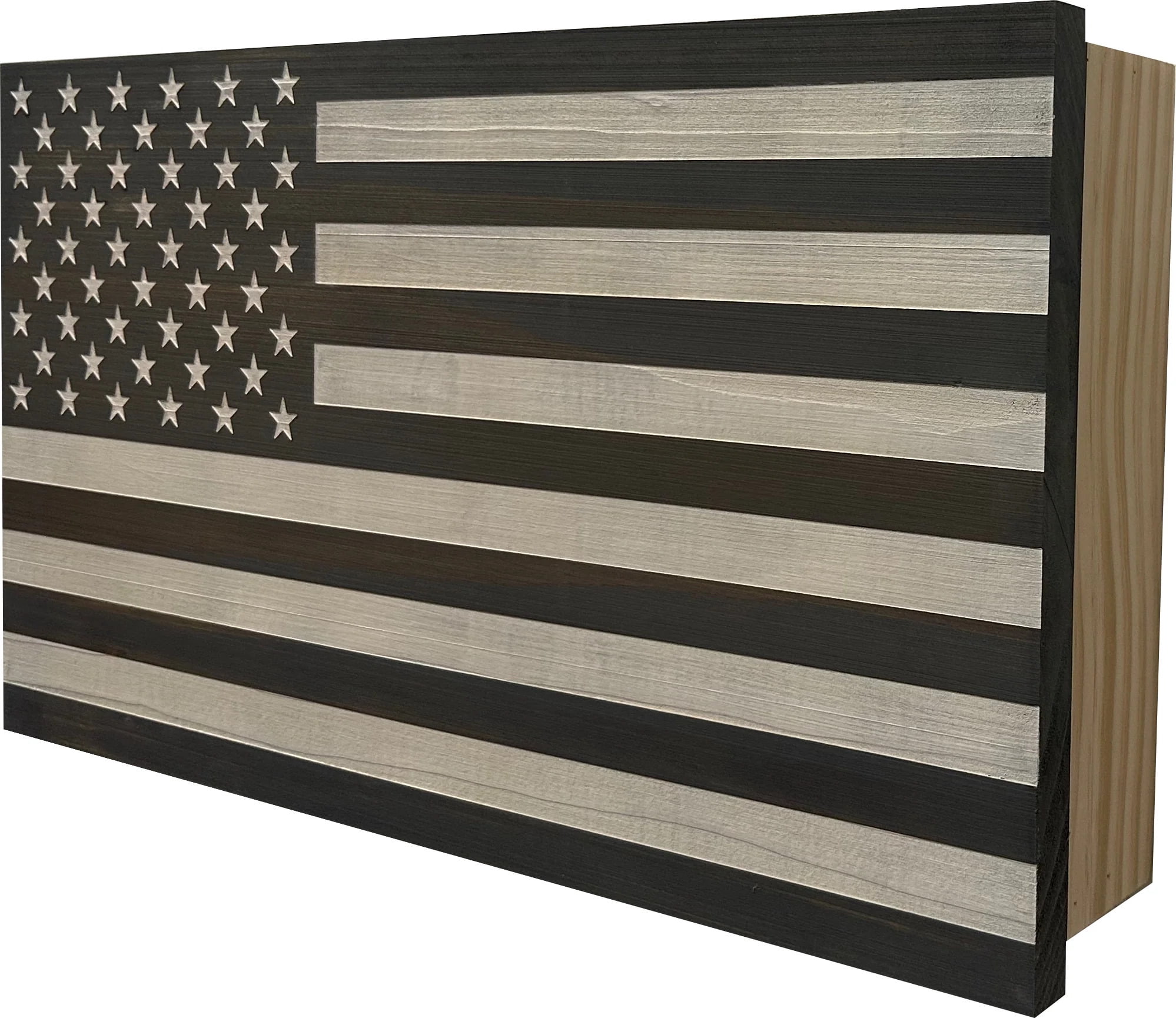 Bellewood Designs American Flag Decorative  Secure Wall-Mounted Gun Cabinet (Gray  White)
