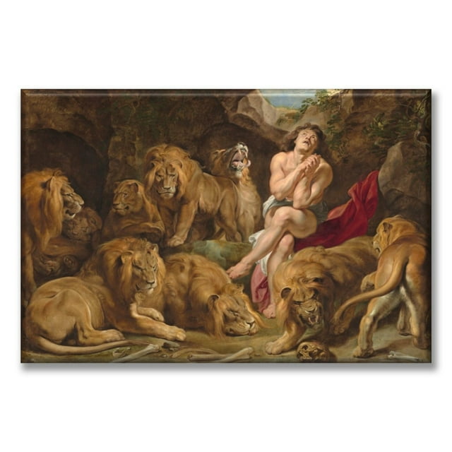 Cuadro Pixtreats Canva listo para Colgar tipo galería Daniel en el Foso de los Leones 40X60 cm