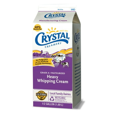 Crystal Creamery Fresh 40% Butterfat Heavy Whipping Cream, Paper, Carton 64 fl oz (Refrigerated)