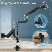 PUTORSEN 17-49 inch Premium Aluminum Heavy Duty Dual Monitor Arm for Ultrawide Screens up to 44lbs, Vertical Stacked Dual Monitor Desk Mount, Full Motion Dual Vertical Monitor Mount