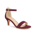 thumbnail image 1 of BLISSFUL STEP Sandales à Petits Talons pour Femmes à Brides, Bout Ouvert, Cheville, Bourgogne 8.5, 1 of 7