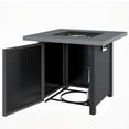 thumbnail image 1 of 28" Propane Fire Pit Table, 40000 BTU Outdoor Gas Fire Pit with Lid and Lava Rocks, Black Rattan-Effect Metal Design for Patio, Garden, Backyard and Outdoor Living Areas, 1 of 7