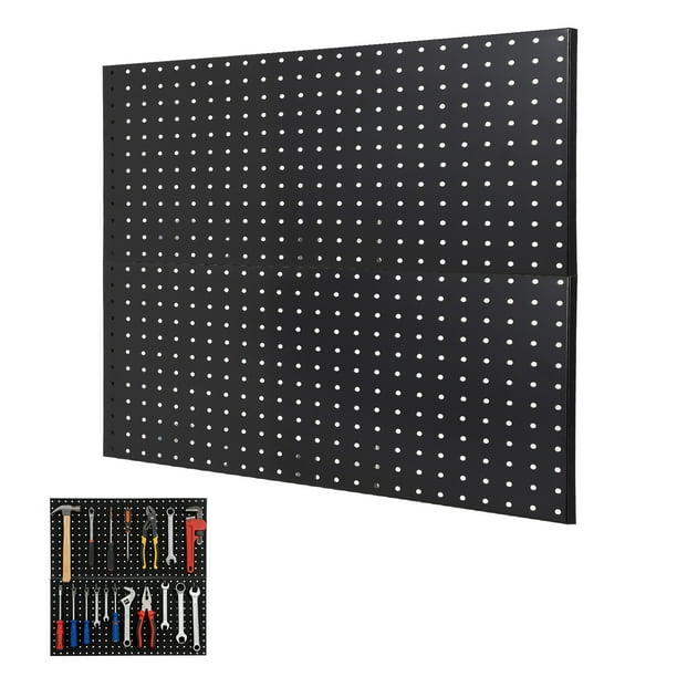 QinaQin Paneles perforados metálicos para pared, organizador de acero resistente para herramientas en garaje, taller o cocina, con kit de montaje