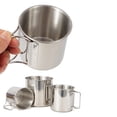 thumbnail image 3 of Copa de acero inoxidable Juego de tazas para acampar al aire libre de acero inoxidable 304 de 4 piezas, tazas portátiles para montañismo y trekking, accesorios para equipo de cocina y senderismo de vi Romacci Copa de acero inoxidable, 3 of 7