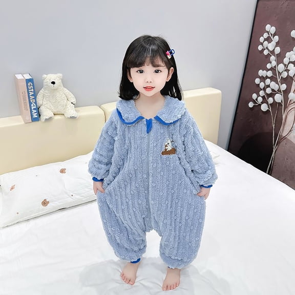 Toddler Jumpsuit for Boys Girls Kids Baby Cartoon Wearable Blanket Soft Cartoon Sleepsuit Warm Pajamas Onesies Loungewear Pajamas 2-3 Years
