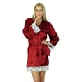 thumbnail image 1 of Bimba Women Kimono Sleeve Satin Short Robe Bride Bridesmaid Lace Robes Coverup, 1 of 5