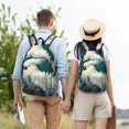 thumbnail image 4 of Kdxio Tropical Parrot Floral Artwork Print Canvas Backpack for School Work Travel Lightweight Unisex Daypack with Laptop Compartment and Adjustable Straps-Small, 4 of 5