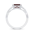 thumbnail image 3 of Rosec Jewels Emerald Cut Garnet Solitaire Ring with Diamond for Women, Crossover Ring, 10K White Gold, US 12.50, 3 of 9