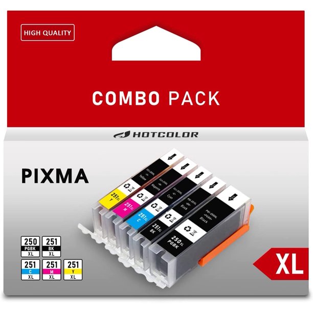 5pcs for Canon PGI 250 CLI 251 Ink Cartridge for Canon PIXMA MG5420
