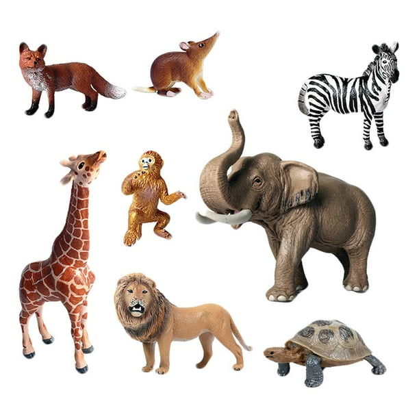 Animales salvajes 8 unids / set de juguete de plástico con modelo de Animal de silvestre para niños, paquete de , regalos de cumpleaños para Magideal Animales salvajes