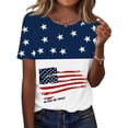 thumbnail image 2 of Puliio Women's USA 250th Anniversary T Shirt Crewneck 1776-2026 T-Shirt In God We Trust American Flag Graphic 4th of July Trendy Tee, 2 of 4