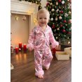 thumbnail image 6 of RUINIXCW Kids Toddler Baby Girl Christmas Silk Stain Pajamas Set Spring Fall Winter PJS Sleepwear Long Sleeve Button Down Collar Shirt Tops Pants Set, 6 of 9