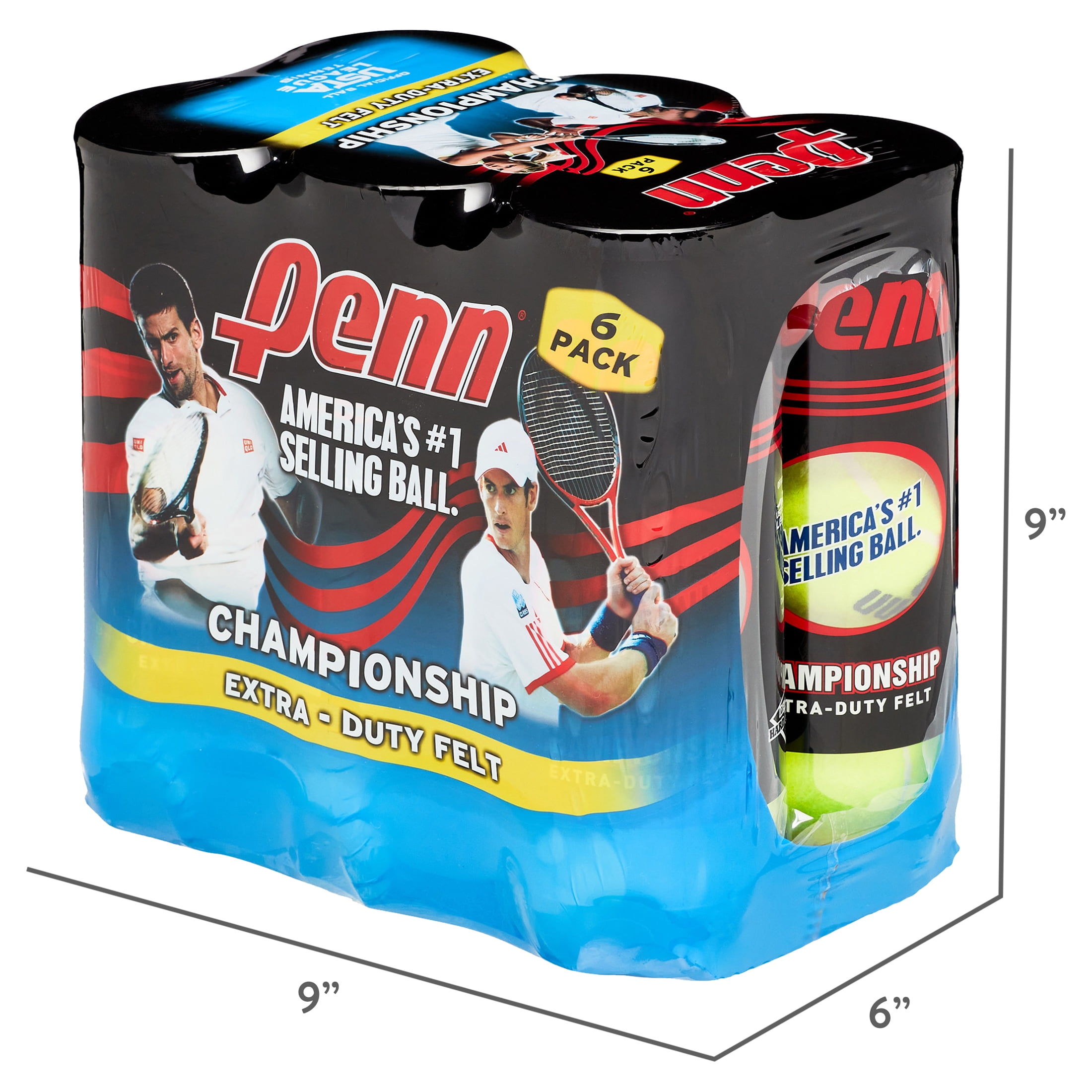 Penn Championship Extra-Duty Tennis Ball Pack (6 Cans, 18 Balls)