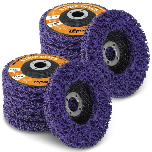 Rueda removedora de óxido TPMax para pelar discos, 5 x 7/8 pulgadas, paquete de 10