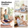 thumbnail image 3 of Round Meditation Cushion, 22" Dutch Velvet Floor Pillow with PP Cotton Filling for Yoga, Zen, Reading, and Floor Seating, Boho Print, 3 of 5