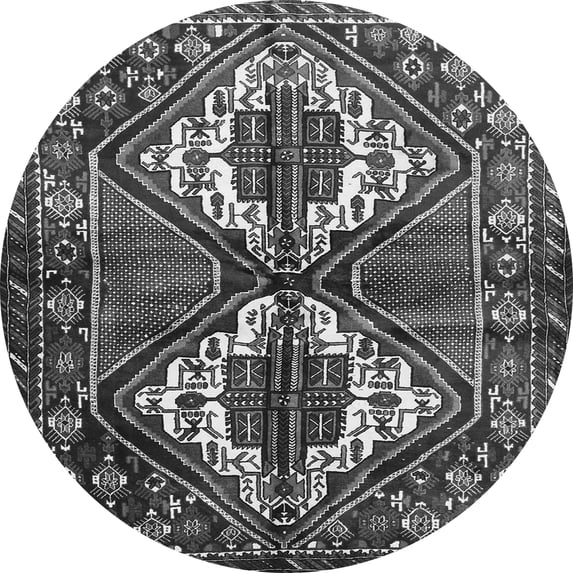 Ahgly Company Indoor Round Persian Gray Traditional Area Rugs, 4' Round
