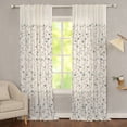 thumbnail image 2 of Kitchen Curtain Panels, Back Tab & Rod Pocket Curtain Drapes for Living Room, Blue Flowers & Vines Pattern Embroidered Window Curtains, 52 x 63 Inches, Blue, 2 Panels, 2 of 16