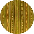 thumbnail image 1 of Ahgly Company Machine Washable Indoor Round Southwestern Yellow Country Area Rugs, 4' Round, 1 of 4