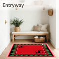 thumbnail image 3 of ODIKA 3'x5' Machine Washable Non-Slip Area Rug, Reindeer Floor with Pine Tree Forest Scene High Traffic Rug, Red, 507643, 3 of 7