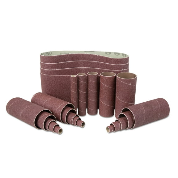WEN 240-Grit Combination Belt and Sleeve Sandpaper Set, 24-Pack