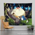 thumbnail image 1 of Papel pintado de estilo nórdico digno de Instagram para dormitorios, con diseño de Totoro, tela de terciopelo grueso, 200 x 150 cm, con una lámpara de luz de estrellas de 6 m., 1 of 3