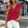 thumbnail image 4 of yillto Women's Sweaters Tank Sleeveless Knitted Tops V Neck Cute Tunic Blouse Lightweight Pullover Sweater, 4 of 7